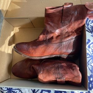 Frye Brown Leather Ankle Booties